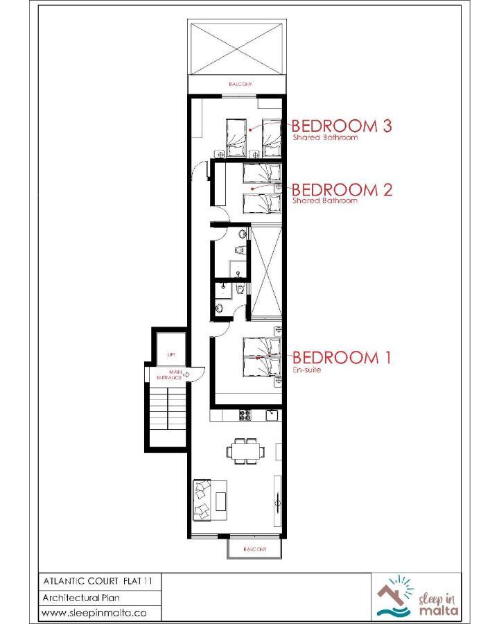 F11 3, Private Two Single Beds Shared Bathroom In Shared Flat Msida